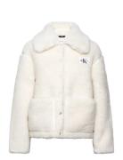 Calvin Klein Jeans Short Sherpa Jacket Vit