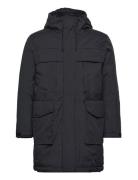 Knowledge Cotton Apparel Apex Canvas? Long Padded Coat - Grs Svart