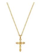 Nialaya Men's Gold Necklace With Crucifix Pendant Guld
