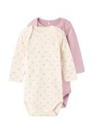 Name It Nbfbody 2P Ls Buttercream Floral Noos Multi/patterned