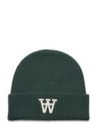 Double A By Wood Wood Vin Logo Beanie Grön