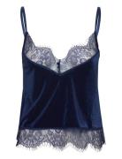 Hunkemöller Cami Shiny Velours Lace Marinblå