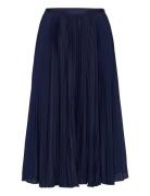 Polo Ralph Lauren Pleated Georgette Skirt Marinblå