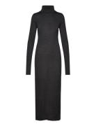 Polo Ralph Lauren Wool-Blend Jersey Roll Neck Midi Dress Svart