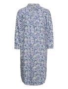 Esprit Casual Viscose Midi Dress With All-Over Print Blå