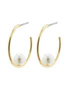 Pilgrim Eline Recycled Pearl Hoop Earrings Guld