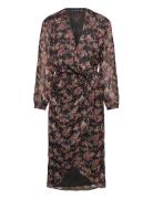 Mango Knot Print Dress Svart