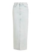 Calvin Klein Jeans Front Split Maxi Denim Skirt Blå