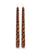 Anna + Nina Leopard Candle - Set Of 2 Brun