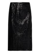 Minus Holli Sequin Midi Skirt Svart