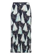 GANT Saling Print Pleated Skirt Blå