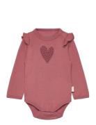 CeLaVi Body Ls, Solid W. Print Rosa