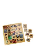 Magni Leksaker Animal Pattern Puzzle, 100% Fsc Wood Multi/patterned