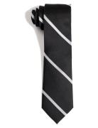 AN IVY Black White League Silk Tie Svart