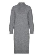 Object Objminna L/S Zip Knit Dress Grå