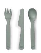 Children's Cutlery - Pebble Green Home Meal Time Cutlery Grey Elodie D...