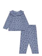 Mango Printed Cotton Pyjamas Blå