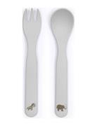 Fork And Spoon, Engine, In Gift Box Home Meal Time Cutlery Blue Smalls...