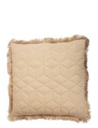 DAY Home Day Quilted Velvet Cushion Fringes Beige