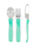 Twistshake Learn Cutlery Stainless Steel 12+M Pastel Green Home Meal T...