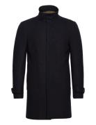 Lindbergh Recycled Wool Funnel Neck Coat Svart