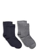 Minymo Ankle Sock - Rib Blå