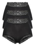 Lindex Brief 3 Pack Emelie Lace High Svart