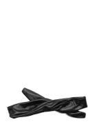 Corinne Leather Hairband Wire Svart