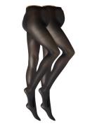 Lindex Tights 40 Den 2 Pack Mom Svart