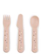 Foodie Cutlery Set Happy Dots Home Meal Time Cutlery Pink D By Deer
