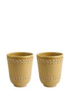 Daisy Mug 2-Pack Home Tableware Cups & Mugs Tea Cups Yellow PotteryJo