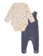 Fixoni Set W. Body & Velour Romper Blå