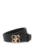 Dante6 D6Motif Leather Belt Gold Svart