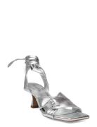 Dante6 D6Ziya Heeled Leather Sandals Silver