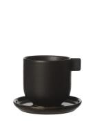 Cup W Saucer For Coffee Home Tableware Cups & Mugs Tea Cups Black ERNS...