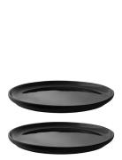 Stelton Theo Plate, 22 Cm - 2 Pcs Svart