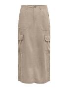 ONLY Onlmalfy-Caro Linen Long Skirt Pnt Beige