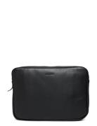 Les Deux Leather Laptop Sleeve Svart