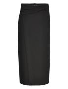 Mango Midi Wrap Skirt Svart