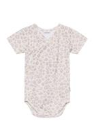 Gugguu Baby Print T-Shirt Wrap Bodysuit Grå