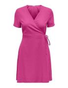 ONLY Onladdiction-Caro S/S Linen Dress Cc Pnt Rosa