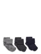 Mp Denmark Wool Rib Baby Socks - 3-Pack Multi/patterned