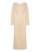 Bubbleroom Ayra Fine Knitted Maxi Dress Beige