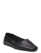 Selected Femme Slfelia Leather Ballerina Svart