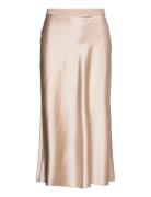 Ahlvar Gallery Hana Satin Silk Skirt Beige