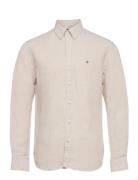 Morris Douglas Bd Linen Shirt Ls Beige