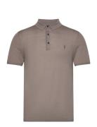 AllSaints Mode Merino Ss Polo Brun