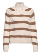 ONLY Onlleise Freya Ls Zip High Neck Pullover Beige