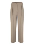 Second Female Fique Wide Trousers Beige