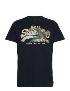 Superdry Vintage Vl Narrative Tee Marinblå